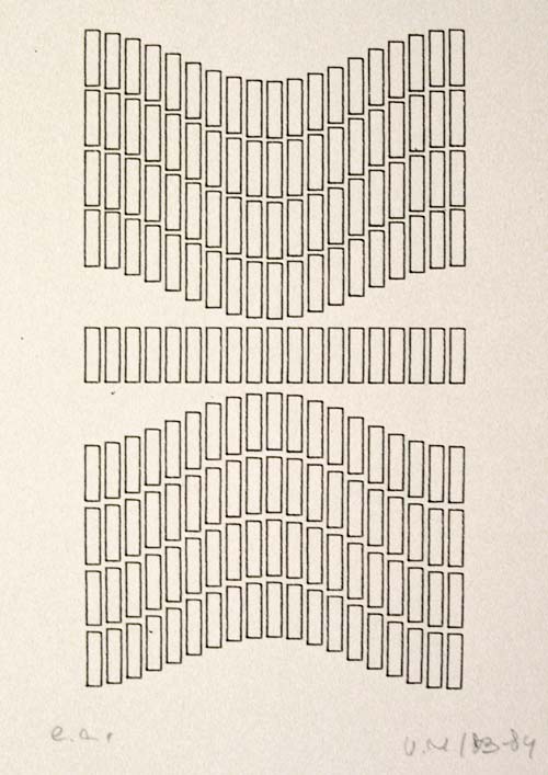Molnr Vera: A Szimmetria- asszimmetria cm ciklusbl :: 7 lap, 1983-84
